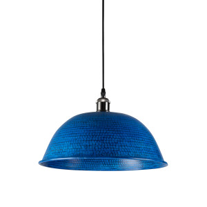 Taron - niebieska lampa z kutej miedzi