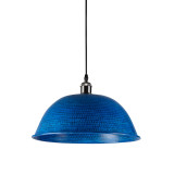 Taron - niebieska lampa z kutej miedzi