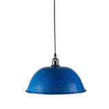 Taron - niebieska lampa z kutej miedzi