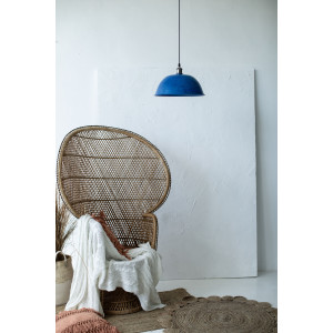 Taron - niebieska lampa z kutej miedzi