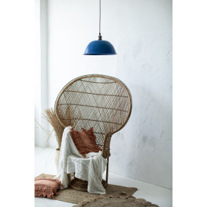 Taron - niebieska lampa z kutej miedzi