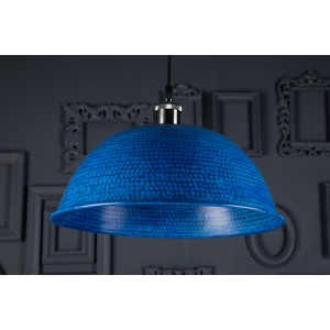 Taron - niebieska lampa z kutej miedzi