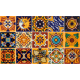 Girasol - Meksykański patchwork z płytek Talavera - 15 sztuk