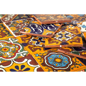 Girasol - Meksykański patchwork z płytek Talavera - 15 sztuk