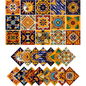 Girasol - Meksykański patchwork z płytek Talavera - 15 sztuk