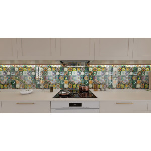 Verde  - kolorowy patchwork z płytek meksykańskich- 30 sztuk